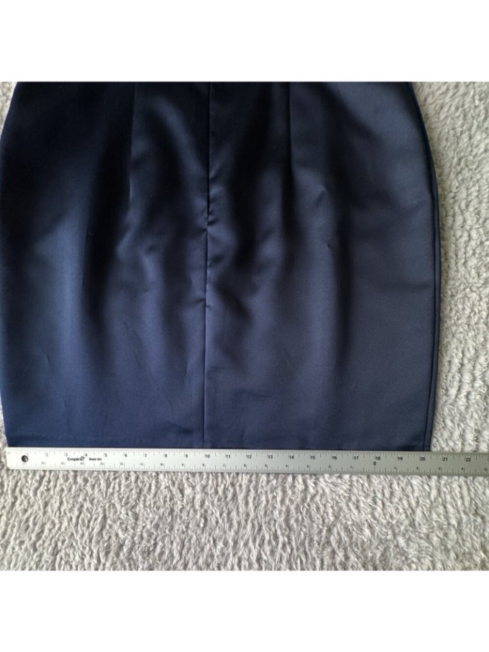 Evening Dress with Jacket Women's 10 Navy Blue Satin Sheath VTG MCM Design - USA - Picture 11 of 16